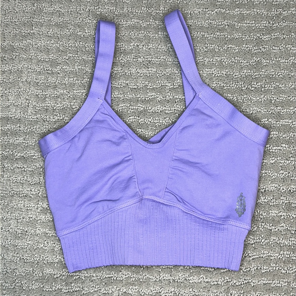 FREE PEOPLE | NWOT Good Karma Scoop Neck Bra in Lavender Glow - Picture 5 of 6